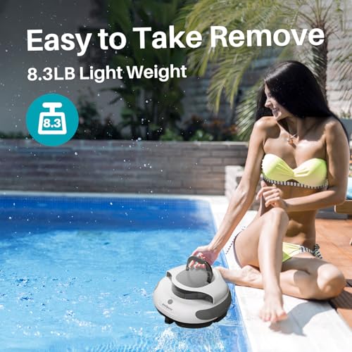 POOLPURE Cordless Robotic Pool Cleaner – Self-Parking Automatic Pool Vacuum for Up to 40 ft Inground & Above-Ground Pools, Dual 35W Motors, Up to 120-Min Runtime 2026 by POOLPURE - Used condition - Image 6
