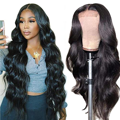 One-Day Sale: Up to 60% Off Lace Front Wigs Human Hair for Black Women 150% Density 10A Brazilian 4×4 Body Wave Human Hair Lace Front Wigs Pre Plucked with Baby Hair Natural Hairline Wigs 24 Inch