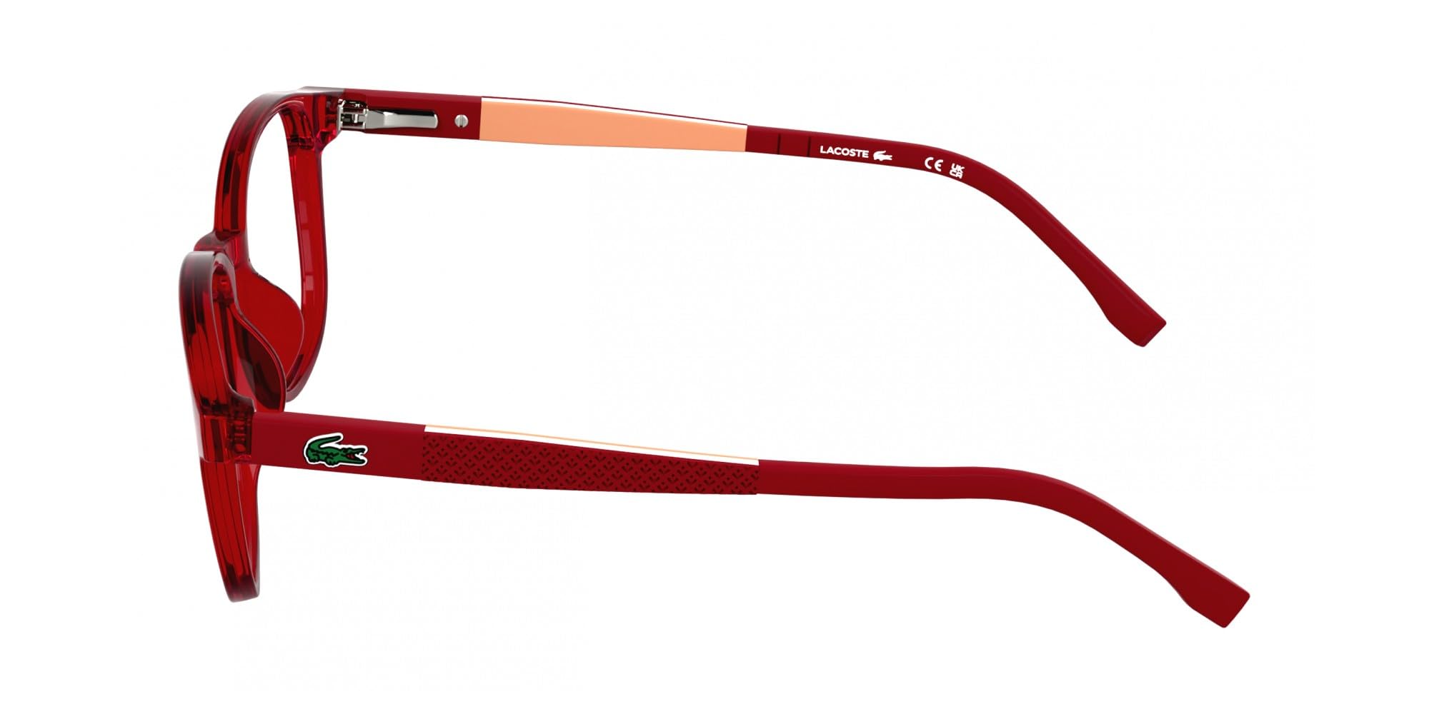 Lacoste L3667 615 PRZEZROCZYSTY CZERWONY 46/16/130 Ramka na okulary dla dzieci
