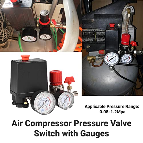 Interruptor da válvula de ar do pressostato do compressor de ar com reguladores de medidor (manômetr