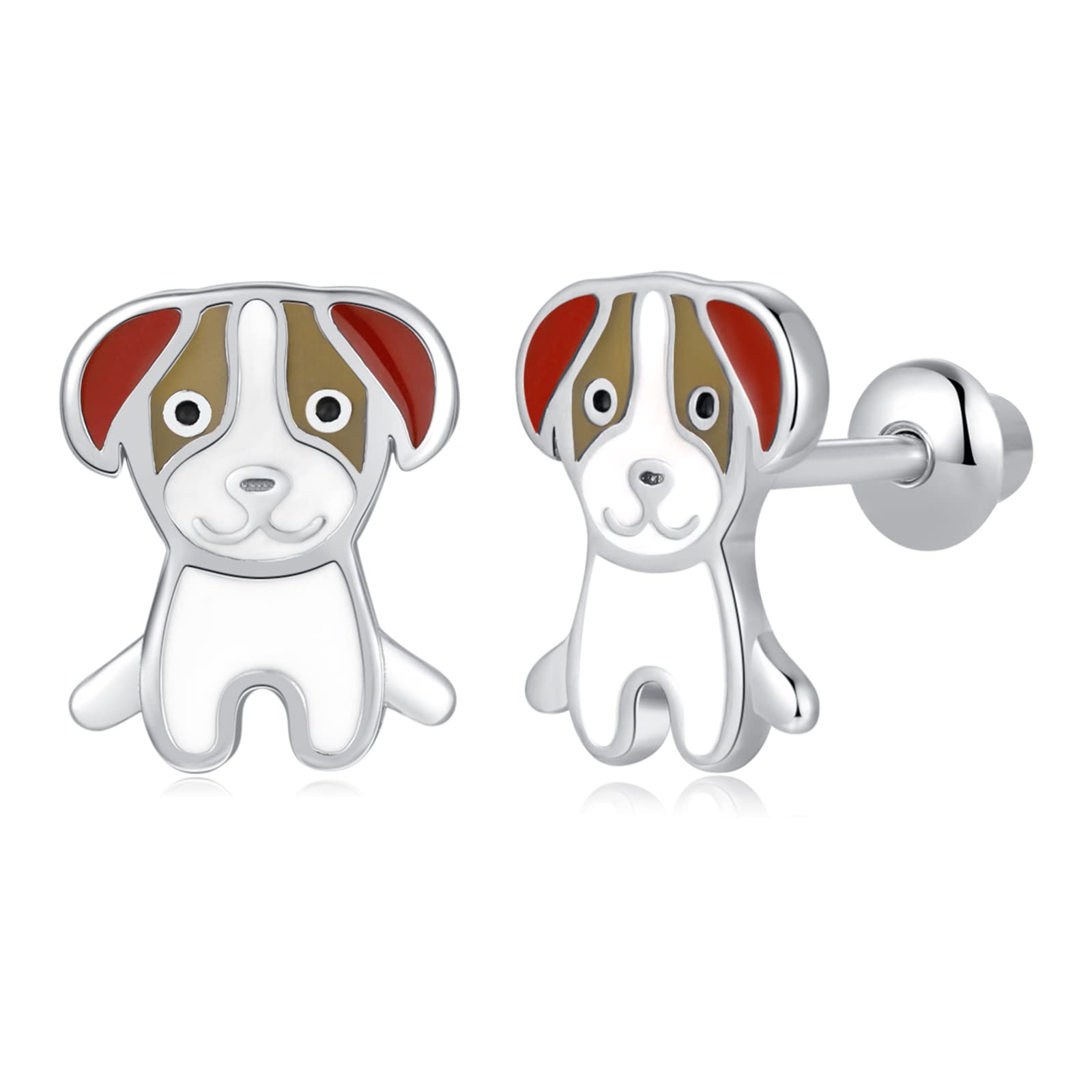 Butterfly Ladybug Unicorn Sloth Flamingo Dog Cat Turtle Angel Koala Daisy Panda Stud Earrings for Girls Women - Sterling Silver Hypoallergenic Animal Earrings with Secure Screw Backs