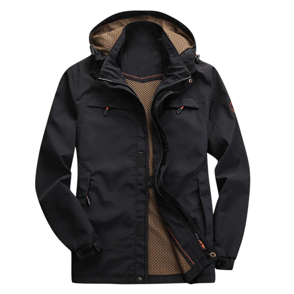 Chubasqueros para hombre Chaqueta de lluvia al aire libre Chaqueta de lluvia con capucha impermeable impermeable chaqueta cortavientos Hardshell plegable cremallera completa chaqueta ligera