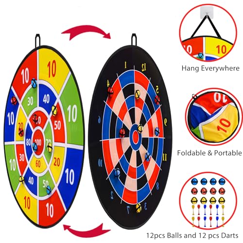 29"/73cm LED Dartboard With 12 Balls and 12 Darts - Board Games for Kids 4-12, Stocking Stuffers for Boys Teens - Indoor Outdoor Carnival Games by ROYPOUTA - Image 2