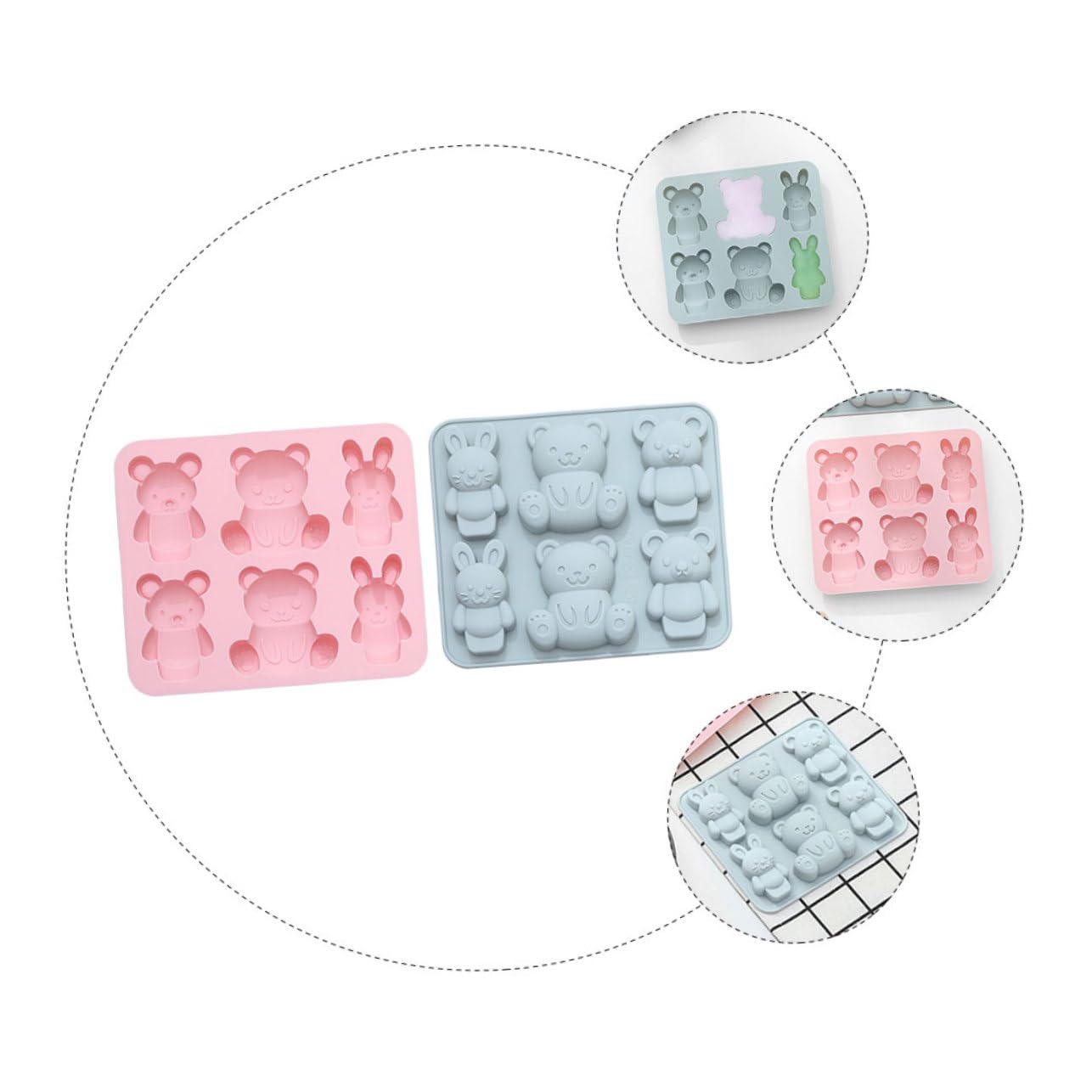 UPKOCH 3er-set Süße Bären-kuchenform Silikon-schokoladenformen Backform-set Sicher Für Jungen Und Mädchen Ideal Für Partys Und Als 2 Stück X 3