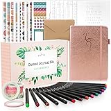 Ultimate All-in-One Journaling Kit - Incl. Dotted Journal, Stencils, Stickers, Pens, Washi Tapes,...