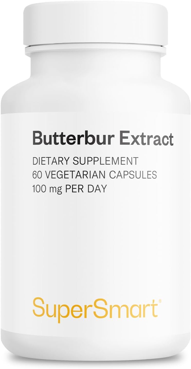 Supersmart - Butterbur Extract (High Potency) - 15% Sesquiterpenes - Natural Herb Supplement | Non-GMO & Gluten Free - 60 Vegetarian Capsules
