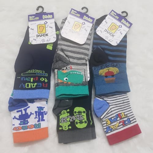 Kit 6 Pares de Meias Kids Menino Menina Premium (P 22 ao 25, Menino)