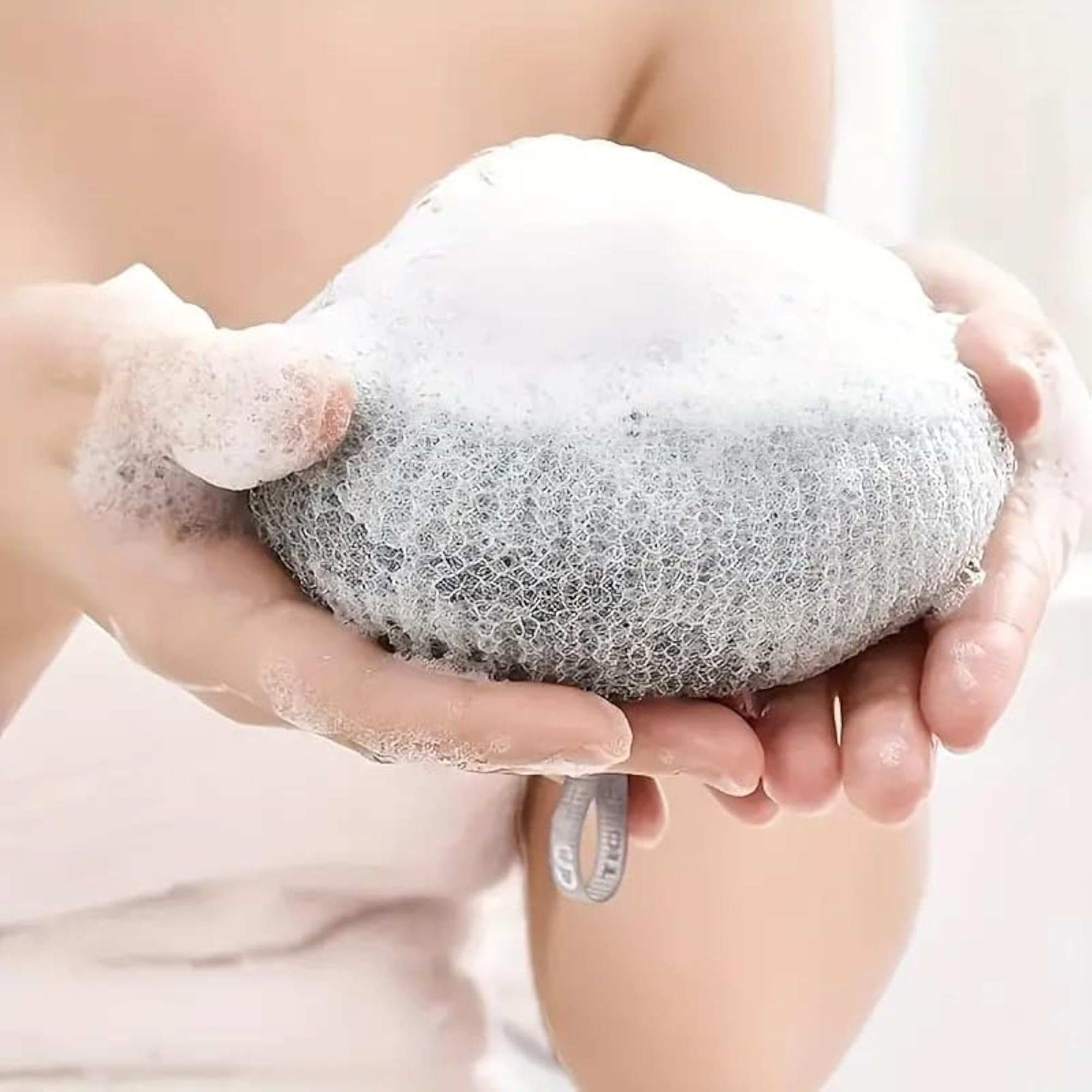 Bath Sponge Body Scrubber with Handle Grip