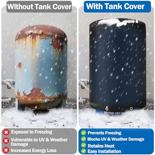 24"D x 34"H Round Well Pressure Tank Cover(5°F) - Insulated Well Pump Cover, Thickened 3 Layers Water Well Tank Covers for Outdoor Winter Freeze Protection (Black) by Liaycco - Used condition - Image 4