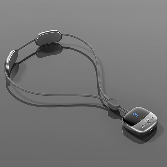 Neck Massager with Heat Portable Neck Shoulder Massager Deep Tissue Pendant Double Pulse Tech Massager for Shoulders Neck and Arms