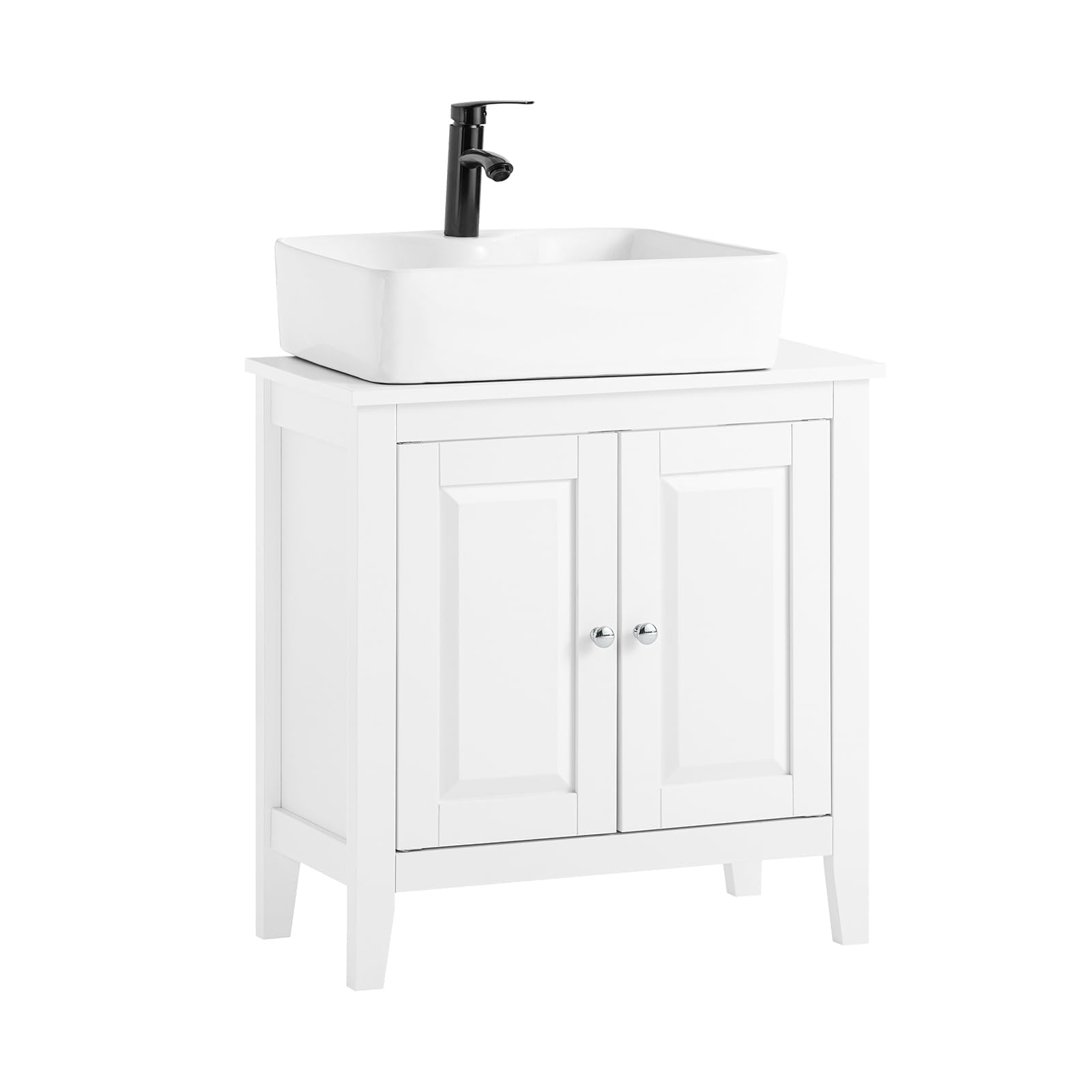 SoBuy FRG202-W szafka pod umywalkę, szafka łazienkowa, meble łazienkowe, szer. x wys. x głęb. ok.: 60 x 62 x 30 cm, kolor biały