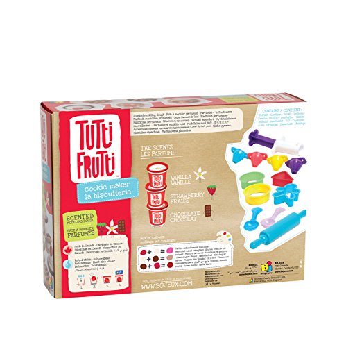Tutti Frutti: Cookie Maker Dough Kit - Scented Modeling Dough Craft Kit w/ Molds & Tools, Non-Toxic, Pear, Strawberry, Chocolate, Vanilla, Kids Age 3+