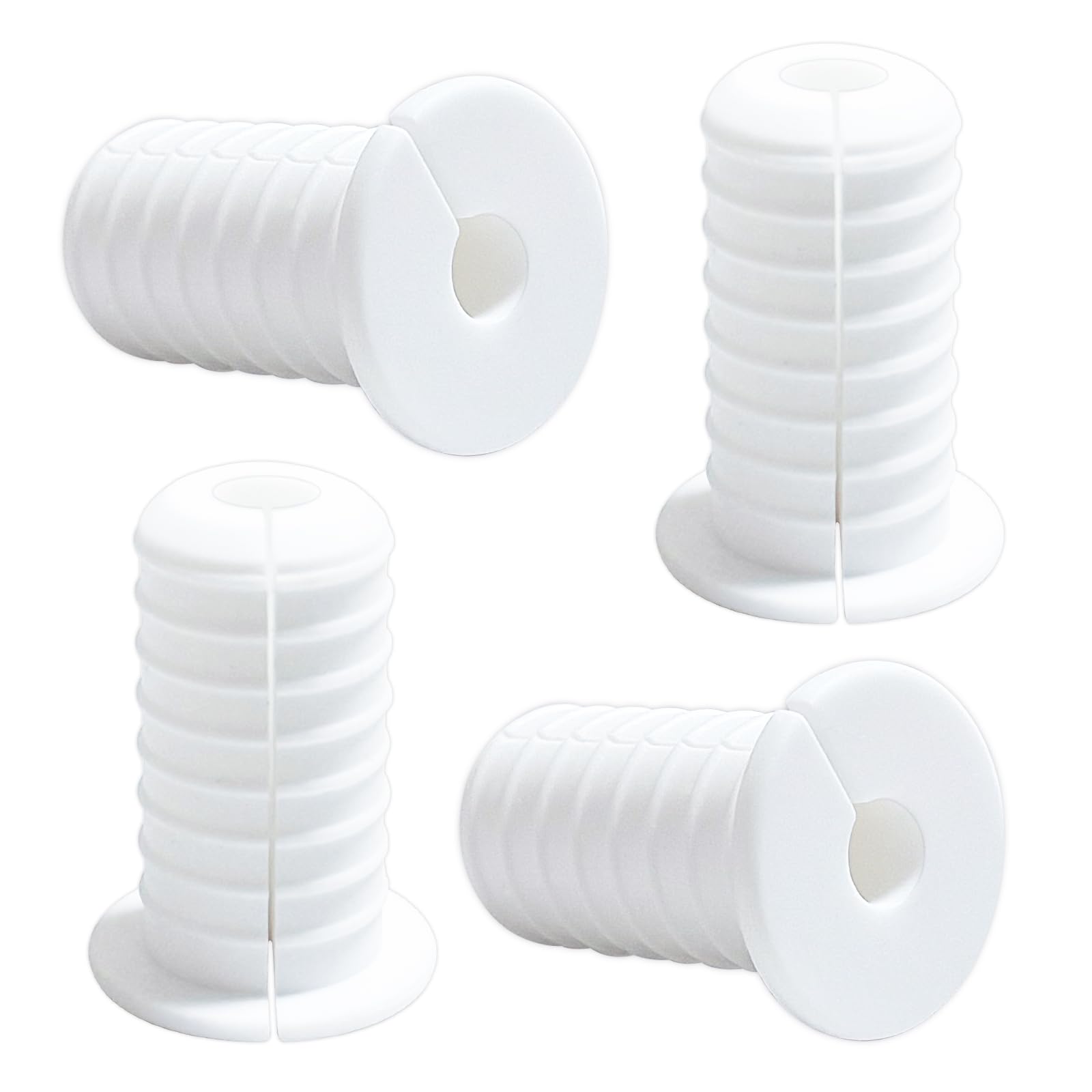 4pcs Cable Grommets, 3/4 Inch 19mm Anti-Slip Wall Grommets, Wall Hole Pass Through Cable Routing Kit (4, White)