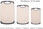 FLYINGSEA Conseil de coupe,Conseils de coupe pour la cuisine,Planches de coupe Anti-Skid Eco-Wheat Planche de coupe (3 Pcs), lave-vaisselle sans danger (brun clair)