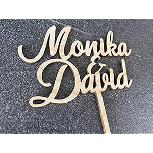 Pet-Jos Cake Topper Hochzeit eigene Namen Personalisierte Holz Hochzeitstorte Tortenfigur personalisiert mit Namen…