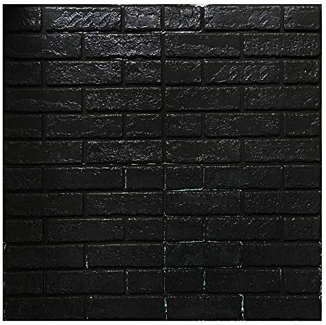 3D Brick Wall Stickers Wall Paper Self-Adhesive Panel Decal PE Wallpaper Peel and Stick Wall Panels for TV Walls, Sofa Background Wall Decor (19.35 sq.ft Brick White 1) (Black 2)