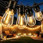 Joomer String Lights Outdoor, 58FT S14 Plug in Patio Lights Waterproof with 15+2 Edison Vintage Shatterproof Bulbs, Connectable Outdoor Hanging Light for Gazebo,Yard, Outside Decor (2700k Warm White) | Plug in Hanging Patio Lights Waterproof Edison V