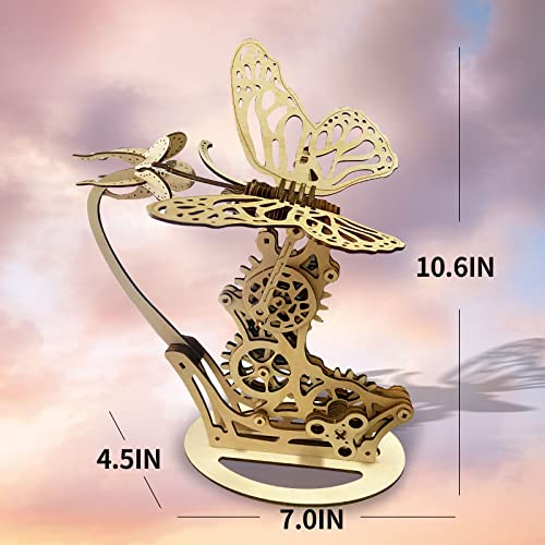 Puzzle 3D in legno a farfalla Colibrì meccanico ，