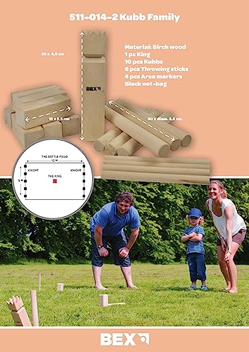 Kubb Spiel BEX aus Schweden – König ca. 30 cm aus Hartholz