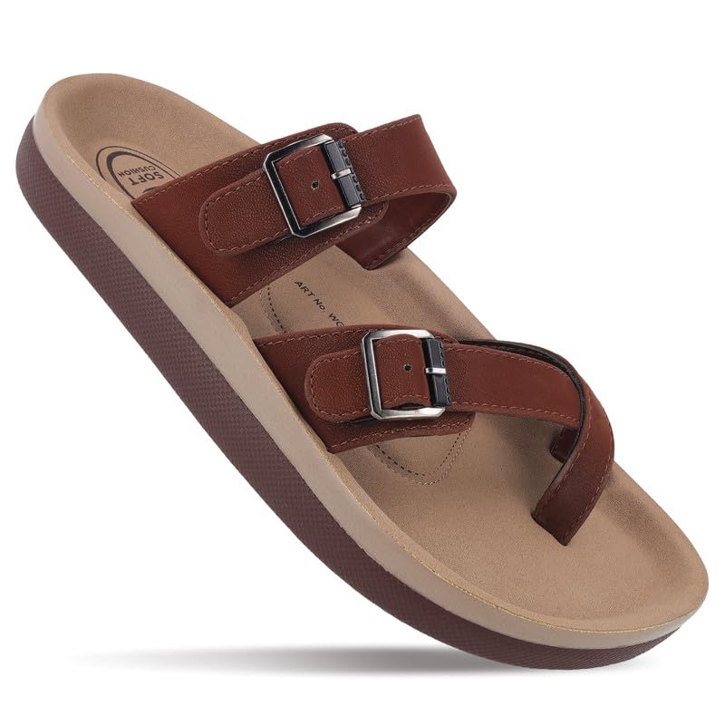Image of Walkaroo Men's Comfortable Sandals|Adjustable Buckle Straps, Soft Cushion Footbed, Anti-Skid Textured Sole|Daily Wear, Casual Wear, Travel, Daily Wear, Casual Wear, Travel, office wear sandals- WGP53398