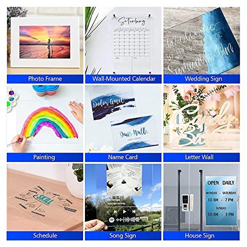 Image of Felling Well lear acrylic glass sheet transparent 3mm 1 sheet panel for DIY craft window glass painting picture frames Face shields Signs Display Kids projects etc (3mm 12 X 18 inch)