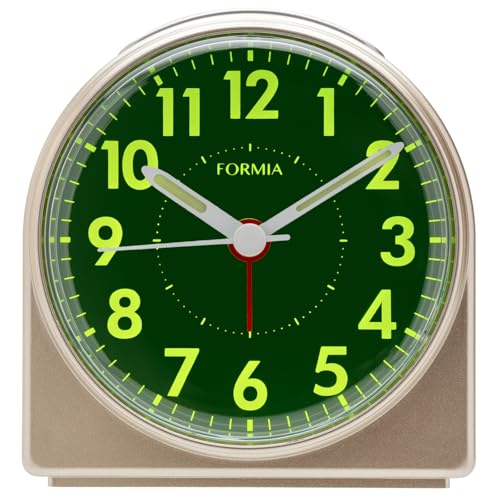 Formia(フォルミア) 置き時計 目覚まし時計 見やすい 連続秒針 電子音 集光文字盤 アナログ シャンパンゴールド HT-A048W-G