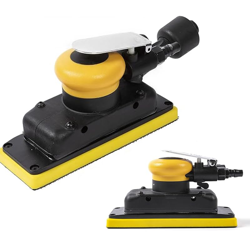70 x 198 mm selbstsaugender rechteckiger Luftschleifer, 12.000 U/min, 2,5 mm exzentrischer pneumatischer Schleifer for das automatische Schleifen von Spachtelmasse, Holz und Metall