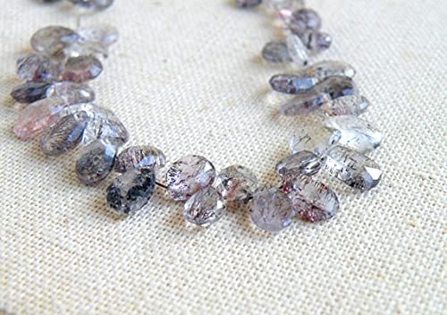 Moss Amethyst pierre naturelle briolette goutte 9mm pour perlage et loisirs créatifs