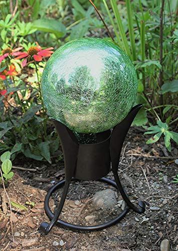 Achla Designs Gbs-07 Trestle Gazing Ball Wrought Iron Globe And Toadstool Stand, Small, 7 3/4-In H, Black #TOP5