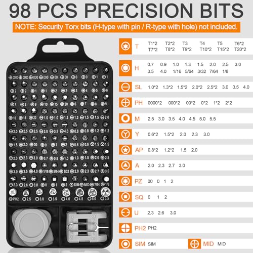 Precision Screwdriver Set, Professional Grade 115 in 1 Magnetic Repair Tool Kit for Electronics, Computer, iPhone, Laptop, Game Console, Watch, Eyeglasses, Modding, and DIY Projects2