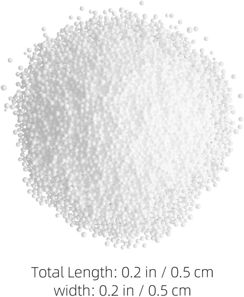 Garneck Bean Bag Filling Foam Beads 3-5mm White Expanded Foam Balls Couch Filler for Sofa Cushion Stuffing Multi-Use Craft for Living Room Furniture