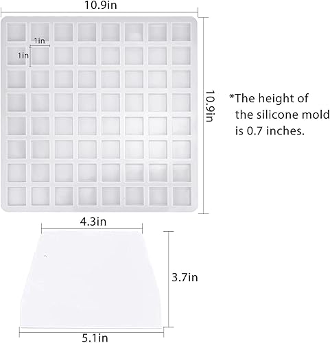 Miniatura 10 de AIKEFOO 64-Cavity Square Caramel Candy Silicone MoldsChocolate Truffles MoldWhiskey Ice CubeGrid Fondant MouldHard Candy Gummy Jelly Mold With 1