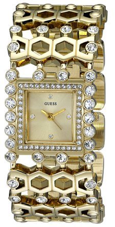 �Q�X GUESS Women's U0574L2 Feminine Jewelry-Inspired Gold-Tone Watch with Genuine Crystals & Self-Adjsutable Links ���� ���f�B�[�X �r���v �y��