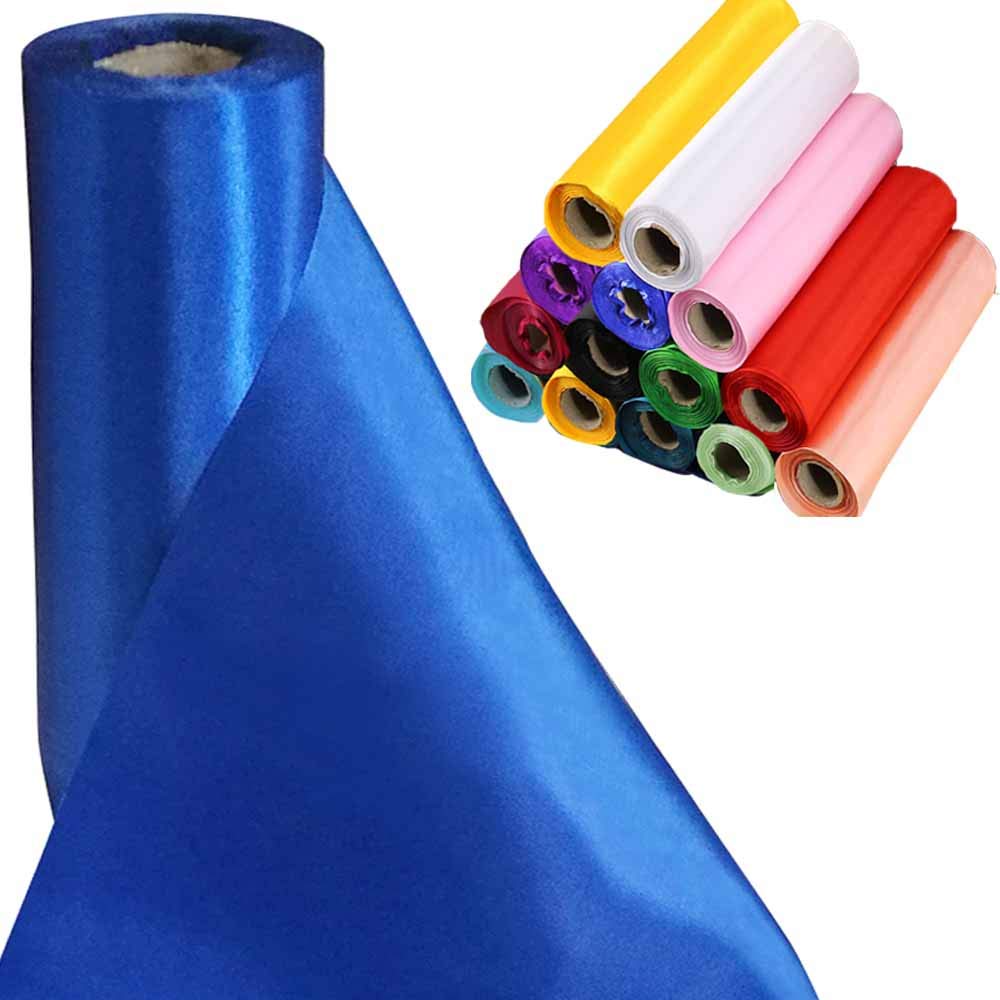 Time to Sparkle 5 Rolls 29cmx20M Satin Roll Sash Fabric Chair Cover Bows Table Runner Sashes Swags for Wedding PartyRoyal Blue