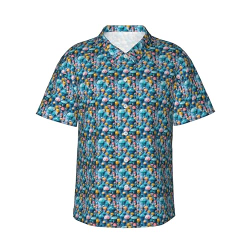 Chemise hawaïenne homme avec imprimé méduses colorées vêtement plage léger