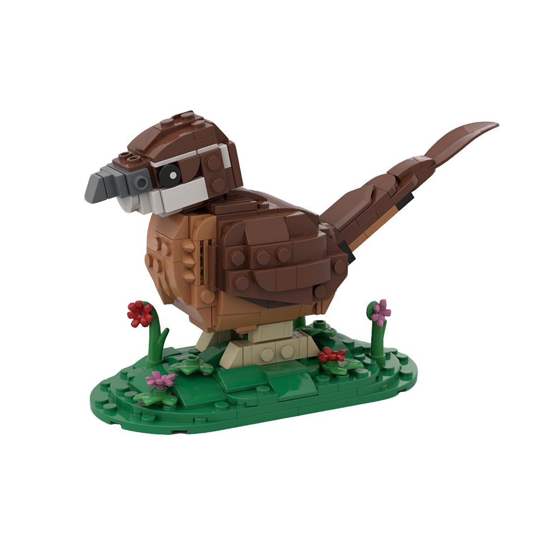 Juego de bloques de construcción coleccionables de pájaros cantores Carolina Wren, decoración coleccionable de oficina o hogar, ladrillos de pájaros, regalo para adultos, adolescentes amantes de las