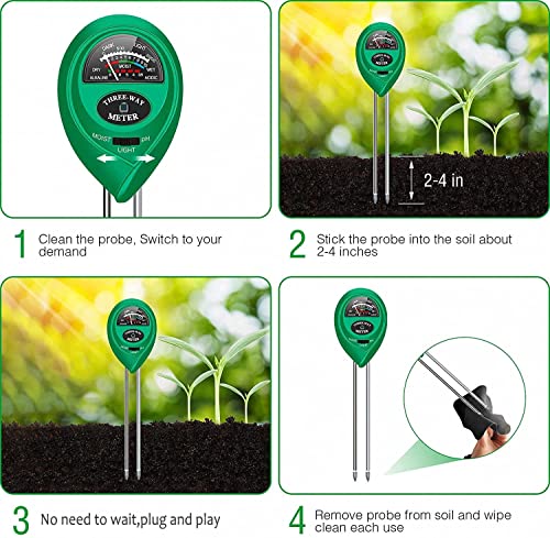 Apine Soil Moister Meter, 3 In 1 Soil Ph Tester, Soil Test Kit For Lawns, Garden, Farm, House, Indoor, Outdoor, Hydrometer For Plants. #TOP4