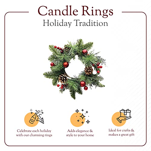 A Cheerful Giver Small Wreath Candle Ring - Holiday Tradition Artificial Floral Decor For Candles - Centerpieces & Home Accents #TOP1