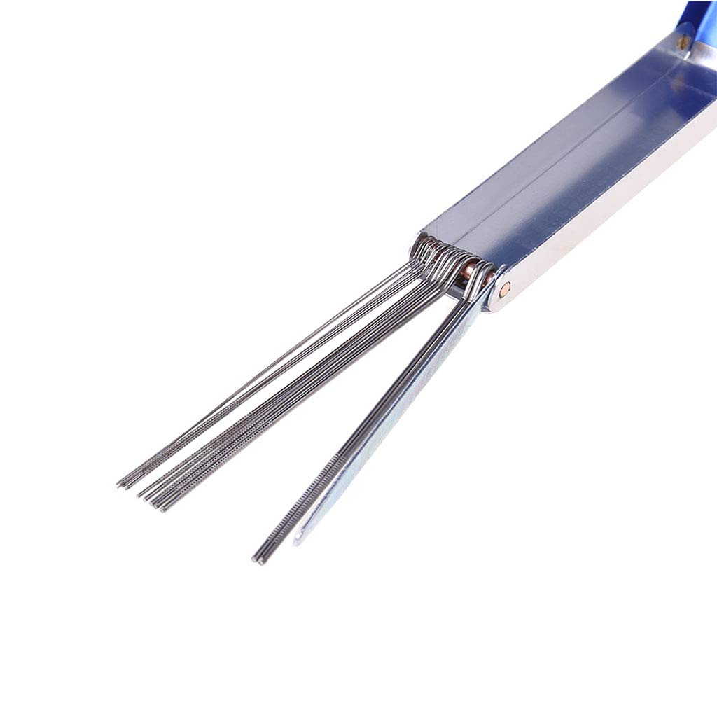 Saddgo Car Carburetor Jets Cleaning Tool Brushes for Auto Motorcycles/ATV/Lawn Equipment Cleaning Small Orifices, 11cm(4.33in), Blue + Silver