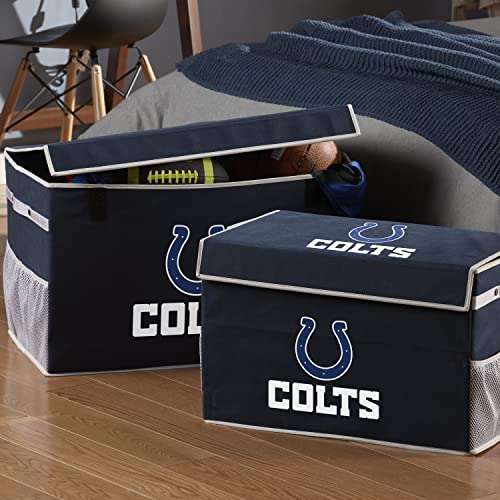 Franklin Sports Indianapolis Colts NFL Storage Footlocker Bin - Large Folding Organizer Container - NFL Office, Bedroom + Living Room Décor - 26" x 16"