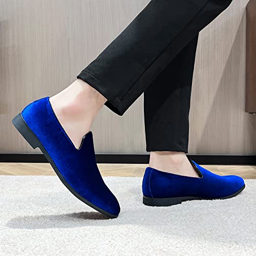 Image of FLQL Men's Luxury Penny Loafer Slip-On Velvet Shoes Party Dancing Shoes Suede Wedding Shoes Plus Size 7-13
