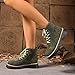 Green Female Fashion Boots with Lace-Up Design and Round Toe for Height Enhancement Comfortable Wear in Cold Months