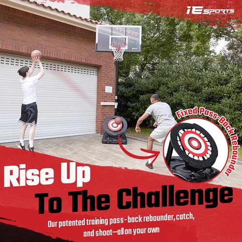 IE Sports Portable Basketball Hoop, 7.5-10 Feet Adjustable Height, 54\" Backboard & Rebounder - Thumbnail 6