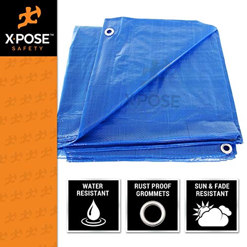 image for Xpose Safety Better Blue Poly Tarp 5' x 7' - Multipurpose Protective C