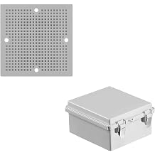 LeMotech Electrical Box IP67 Waterproof Hinged Cover Junction Box 5.9"x5.9"x3.5" with Extra Mounting Plate