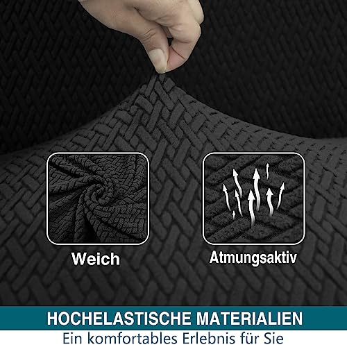 Granbest Hohe Dehnung Stuhlhussen, Universelle Passform Jacquard Esszimmerstühle Bezüge, Abnehmbare Stuhl Protektors für Esszimmer, Küche… – Ansicht 3