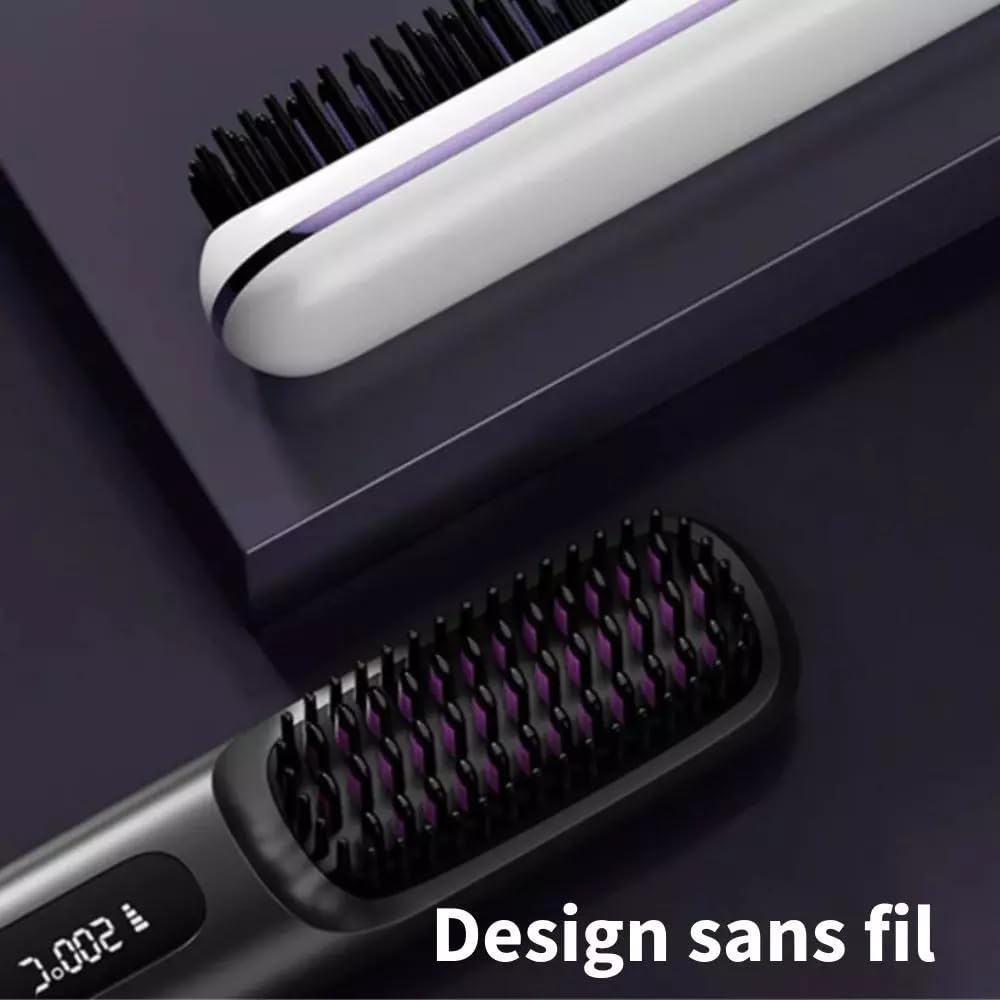 Styleva - La PREMIERE brosse coiffanteintelligente pour cheveux courts brosse chauffante, sèche-cheveux, 3 réglages de température, écran LED