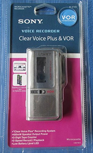 Sonm570V - Sony M570-V Voice-Activated Microcassette Recorder Wclear Voice Plus Sound System #TOP12