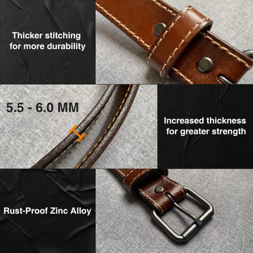 Yoetey Leather Gun Belt For Men Concealed Carry - Brown Leather Belt Men - Heavy Duty & Built To Last With 1.5" Width & Thickening Treatment For Ccw Carry #TOP3