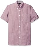 Corte ajustado Fred Perry Authentics Classic Gingham Short Sleeved Shirt Mahogany Small